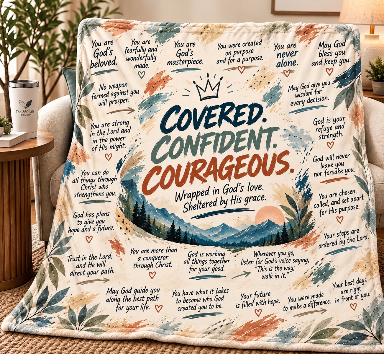God’s Beloved Inspirational Blanket: Covered. Confident. Courageous.