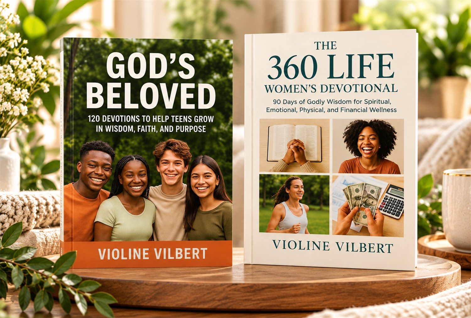 God's Beloved teen devotional and The 360 Life Women's Devotional by Violine Vilbert